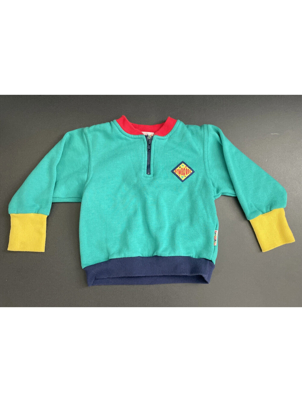 VTG 90s Gymboree GymSport Colorblock Quarter Zip Pullover Sweatshirt Kids Small